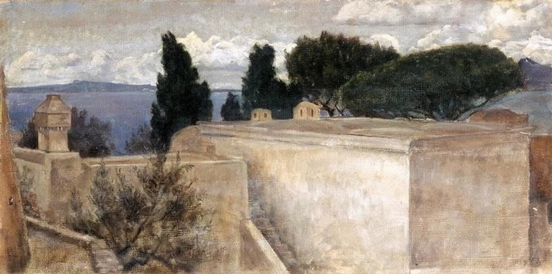 Villaggio con cipressi